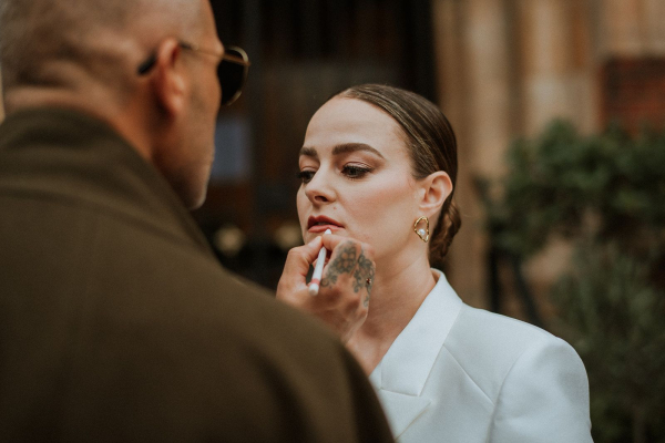 Image may contain Bojana Novakovic Head Person Face Smoke Adult Wedding Smoking Cosmetics Lipstick and Accessories